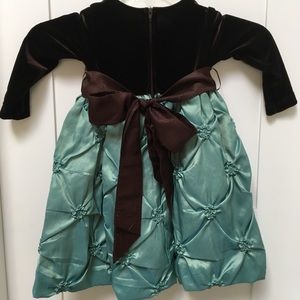 Baby Girl Mint Teal Chocolate Dress Sz 12M